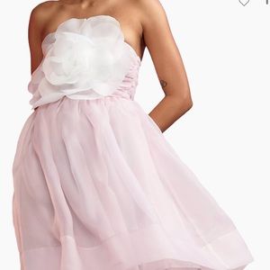 Cynthia Rowley organza flower strapless dress